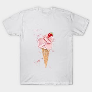 Strawberry ice cream cone T-Shirt